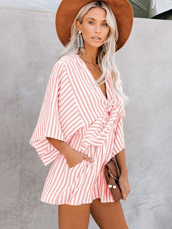 Striped Short Romper