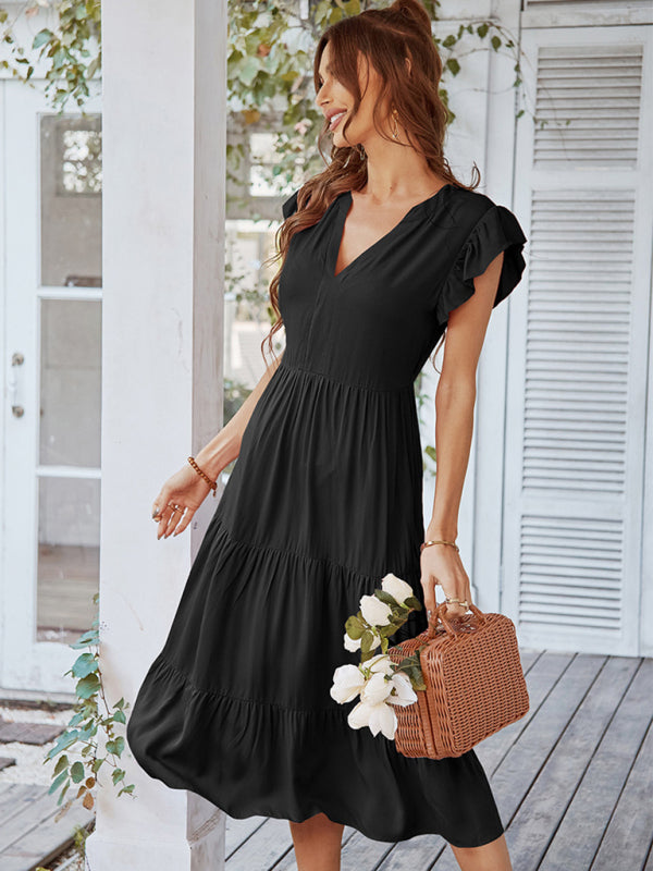 Ruffled Tiered Flare Dress