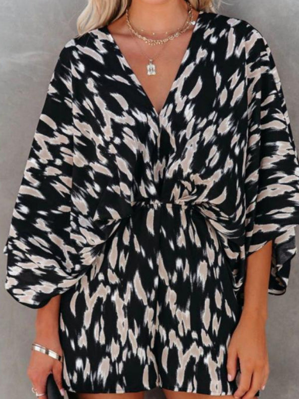 Printed Boho V-Neck Romper