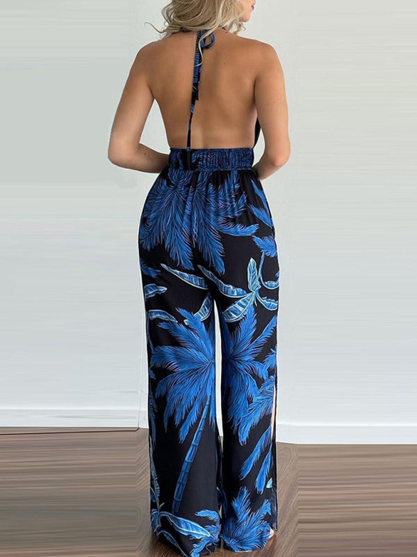 Printed Halter Neck Jumpsuit