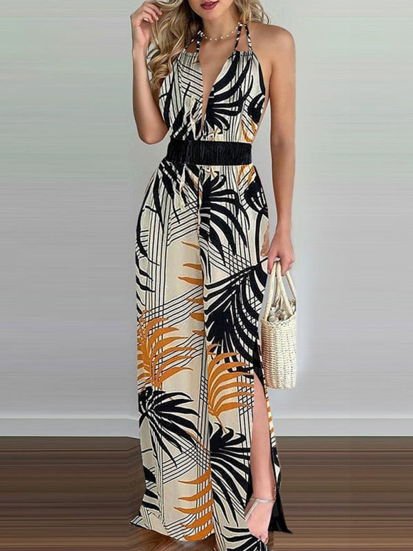 Printed Halter Neck Jumpsuit