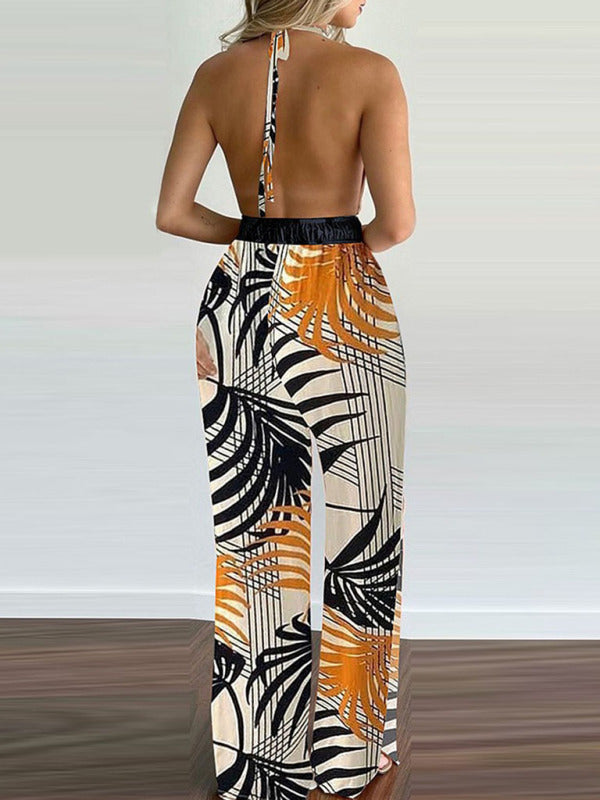 Printed Halter Neck Jumpsuit