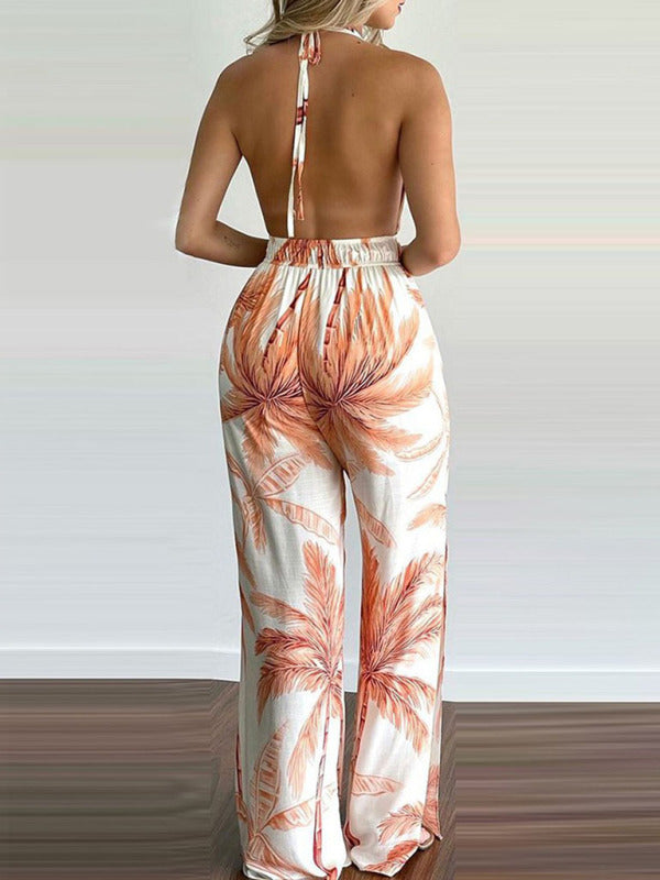 Printed Halter Neck Jumpsuit