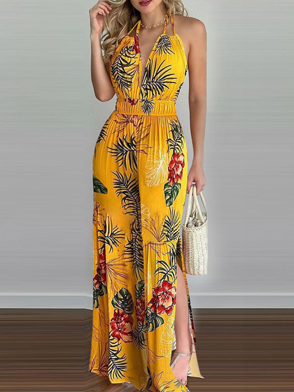 Printed Halter Neck Jumpsuit