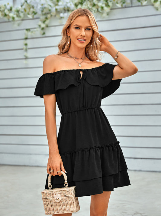 Ruffled Off Shoulder Tiered Dress