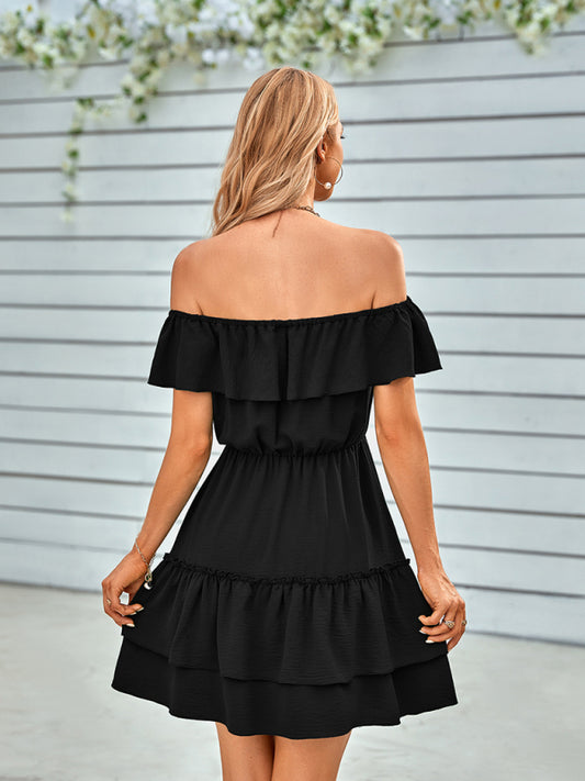 Ruffled Off Shoulder Tiered Dress