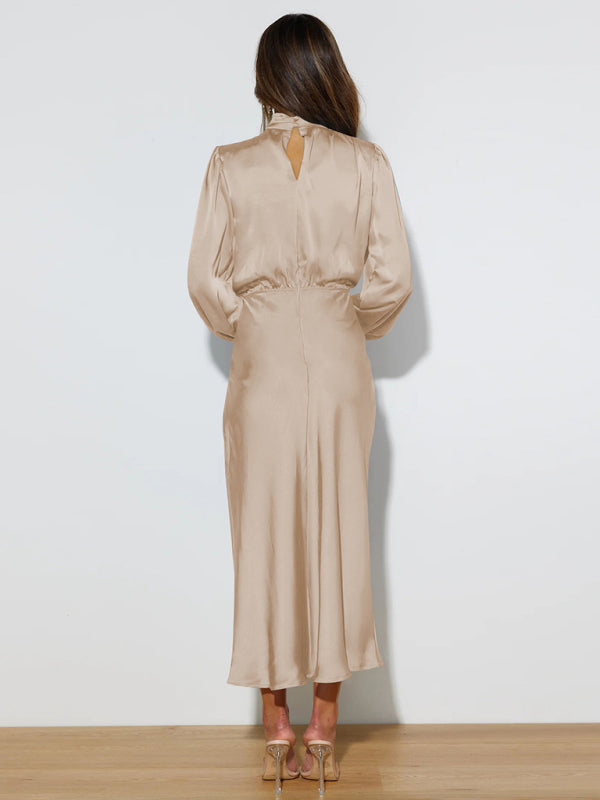 Satin Long Sleeve Dress