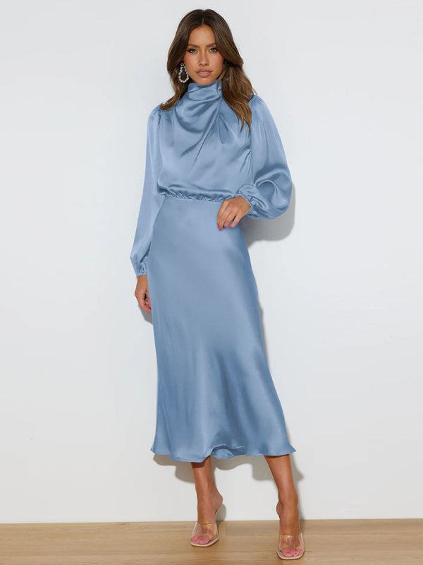 Satin Long Sleeve Dress