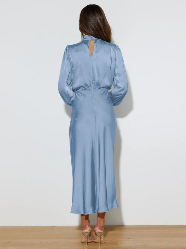 Satin Long Sleeve Dress