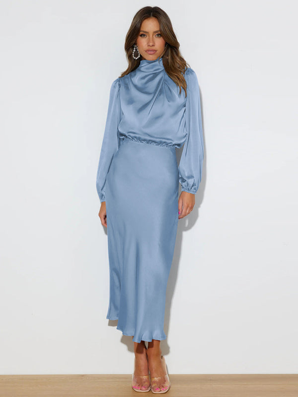 Satin Long Sleeve Dress