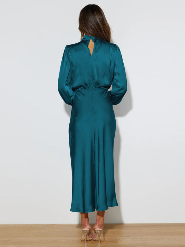 Satin Long Sleeve Dress