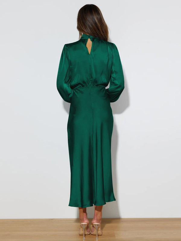 Satin Long Sleeve Dress