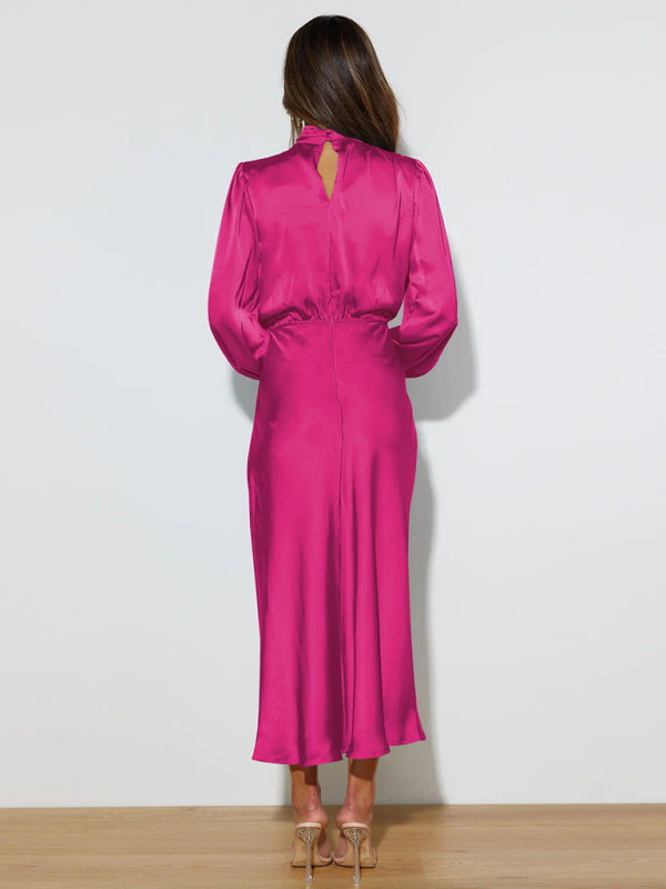 Satin Long Sleeve Dress