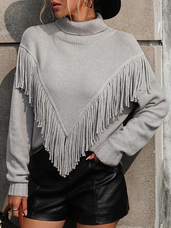 Fringe Turtleneck Sweater