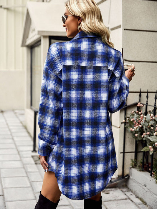 Plaid Long Shirt Jacket