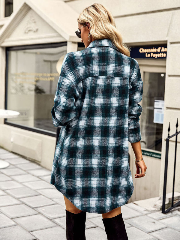 Plaid Long Shirt Jacket