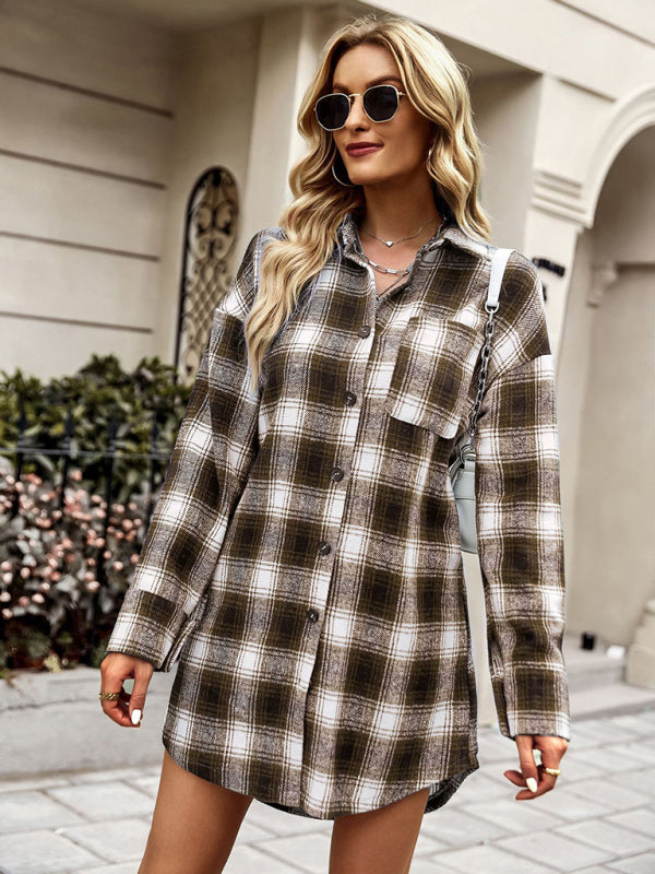 Plaid Long Shirt Jacket