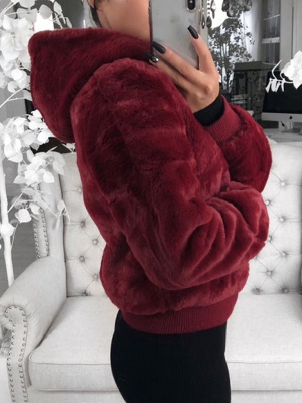 Faux Fur Hoodie Jacket