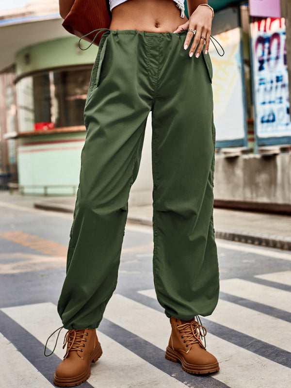 Drawcord Parachute Cargo Pants