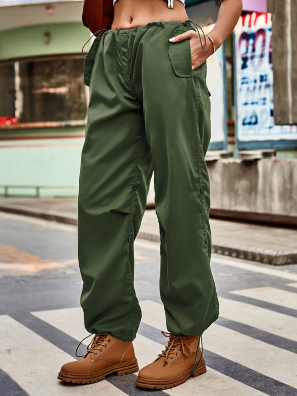 Drawcord Parachute Cargo Pants