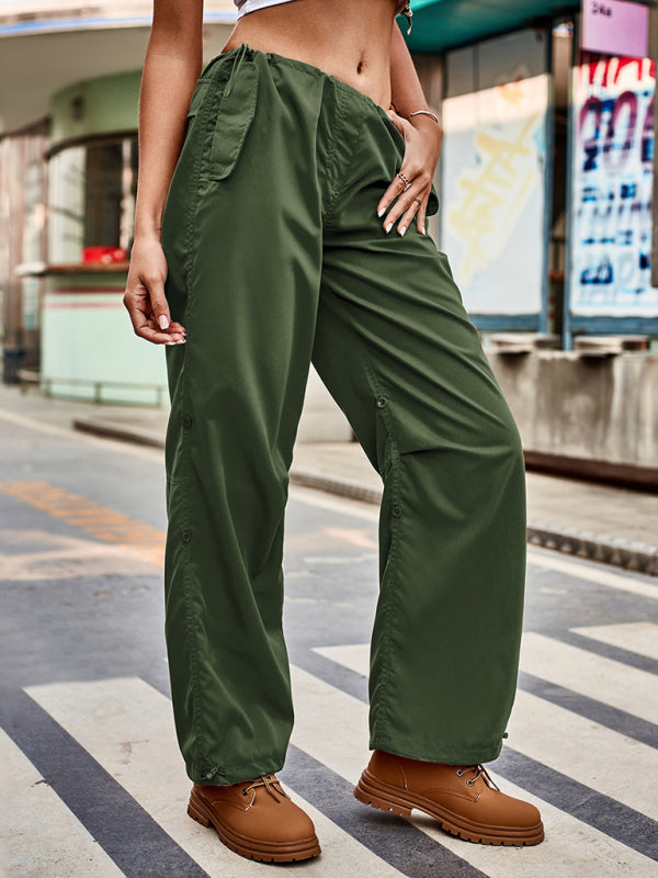 Drawcord Parachute Cargo Pants