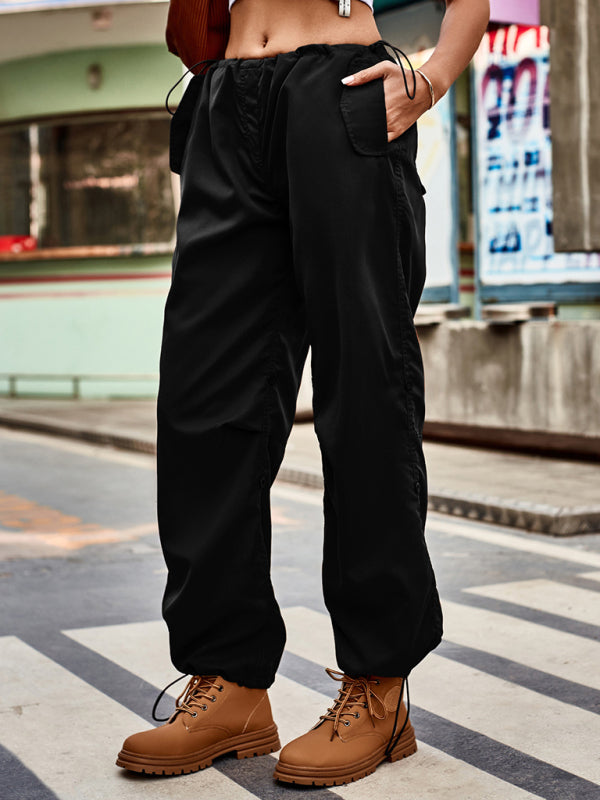 Drawcord Parachute Cargo Pants