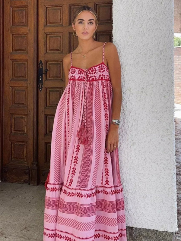 Crochet Trim Maxi Dress