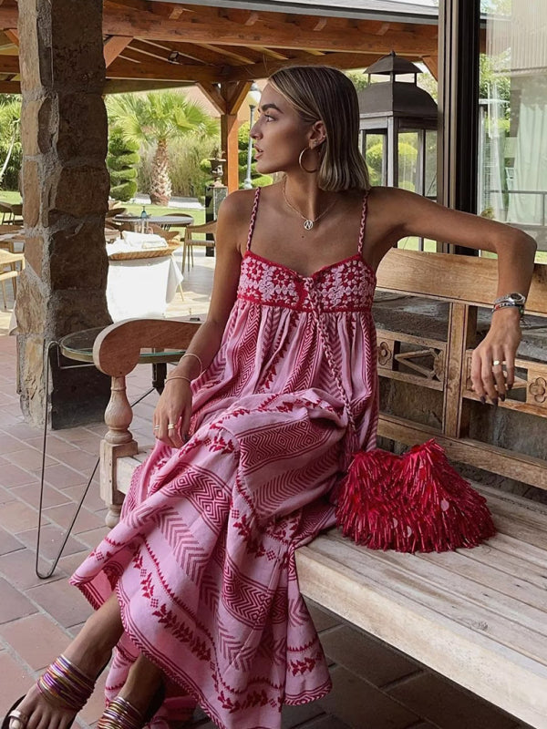 Crochet Trim Maxi Dress