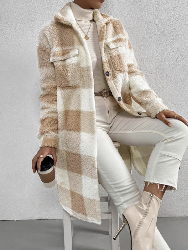 Plush Sherpa Plaid Coat