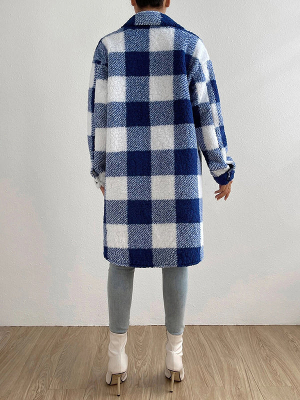 Plush Sherpa Plaid Coat