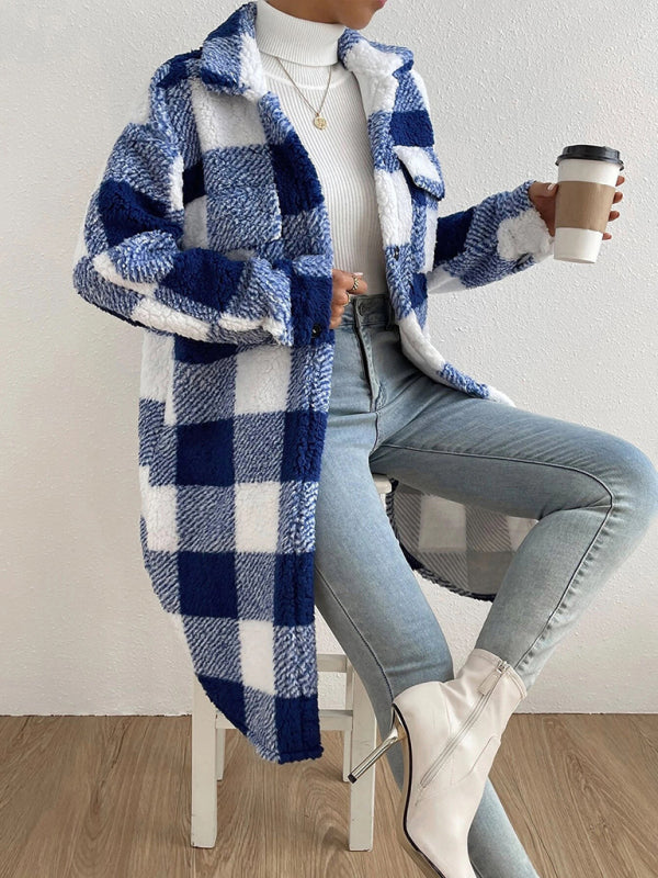 Plush Sherpa Plaid Coat