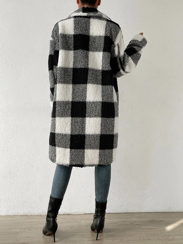 Plush Sherpa Plaid Coat