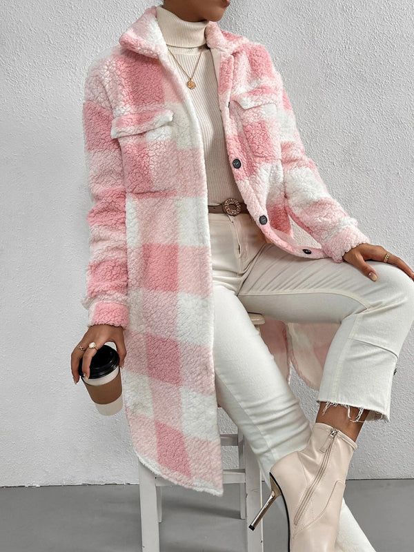 Plush Sherpa Plaid Coat