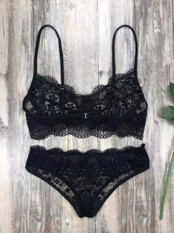 Eyelash Lace Bra Lingerie Set