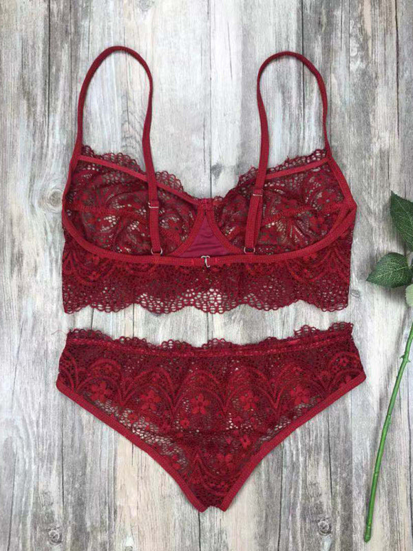 Eyelash Lace Bra Lingerie Set