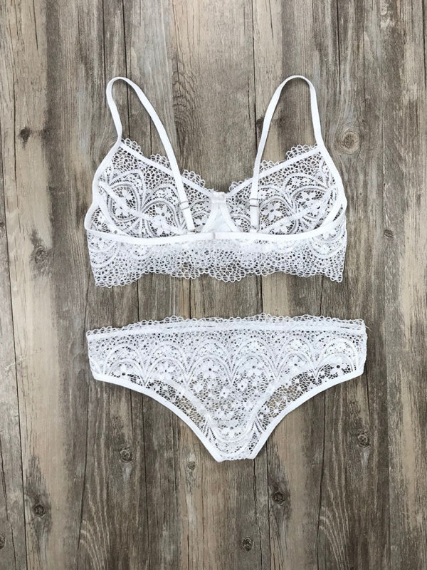 Eyelash Lace Bra Lingerie Set