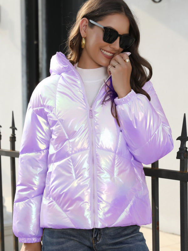 Shiny Quilt Puffer Jacket