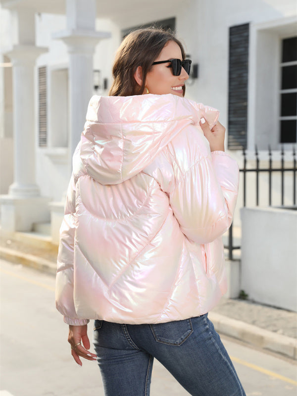 Shiny Quilt Puffer Jacket