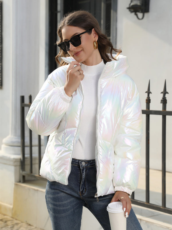 Shiny Quilt Puffer Jacket