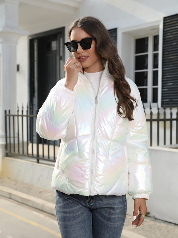 Shiny Quilt Puffer Jacket