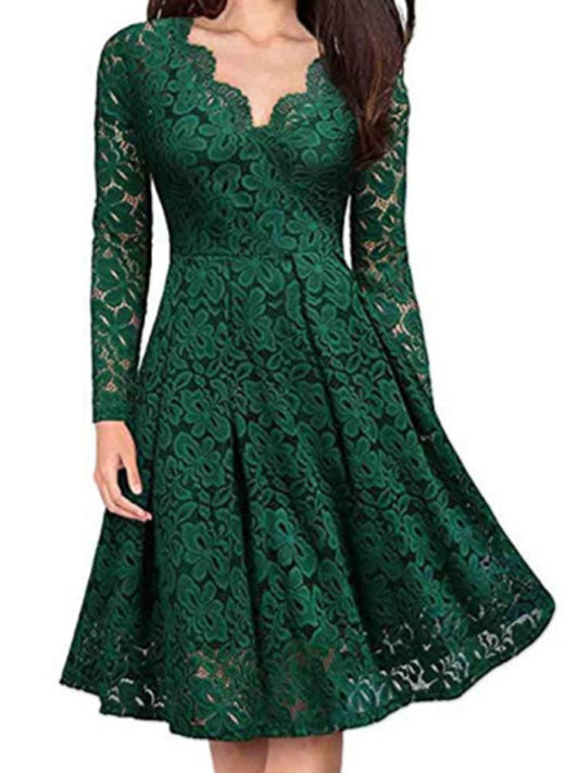 Lace Cocktail Dress with Sleeves