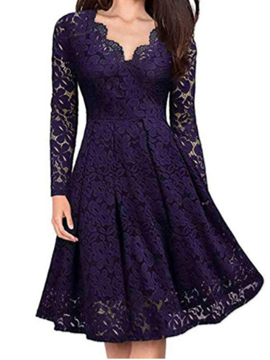 Lace Cocktail Dress with Sleeves