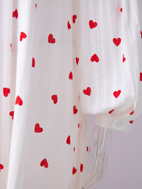 Heart Print Swing Dress