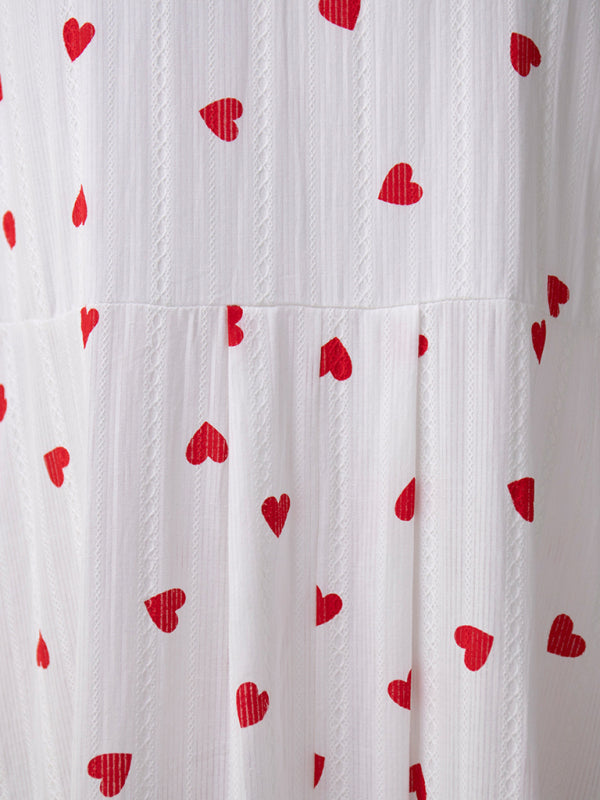 Heart Print Swing Dress