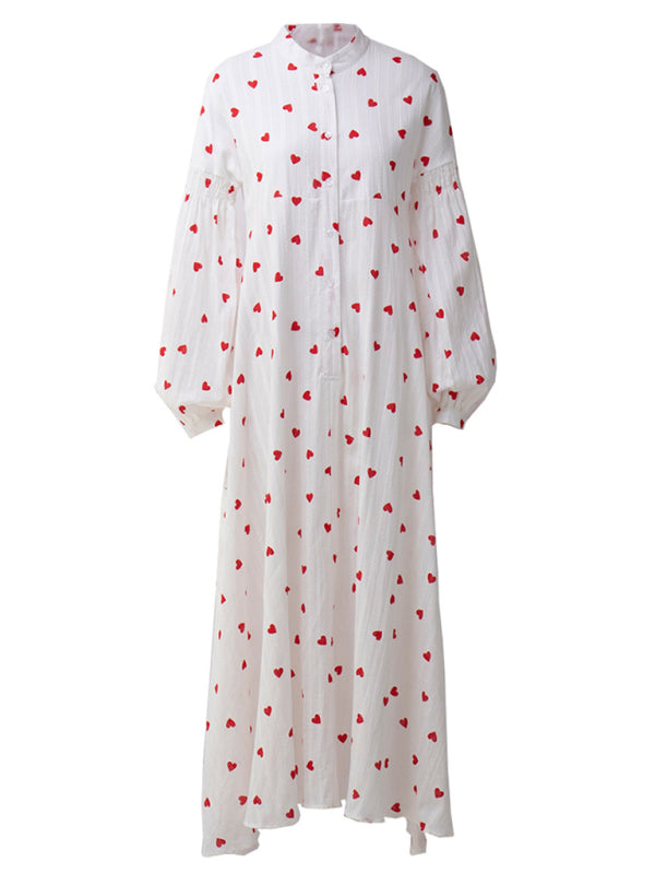 Heart Print Swing Dress