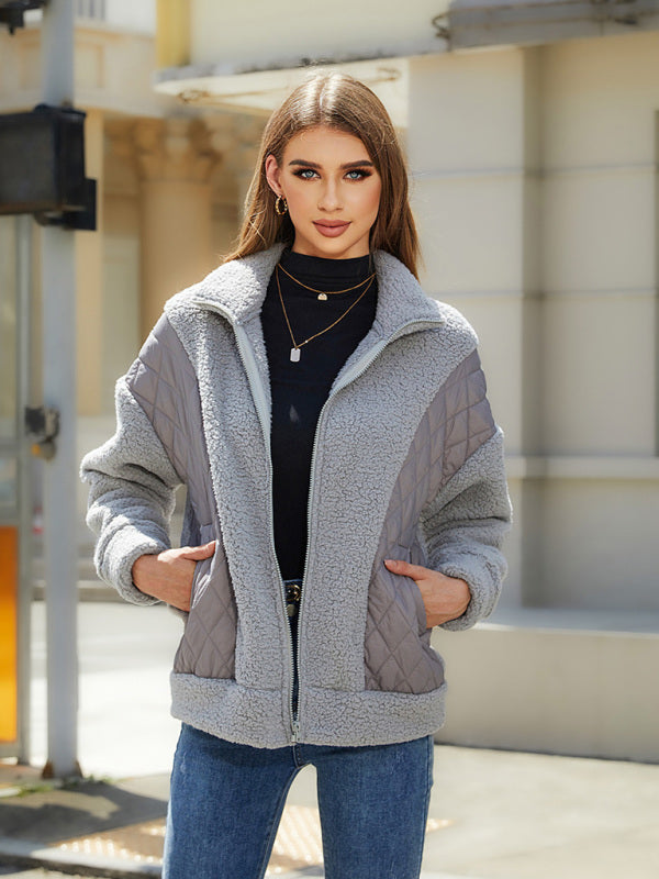 Quilt Sherpa Fleece Jacket