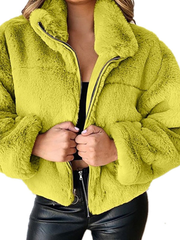 Front Zipper Plush Jacket