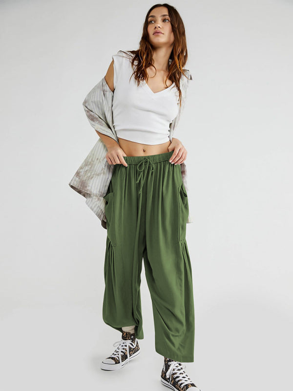 Wide Leg Ankle Cargo Pants