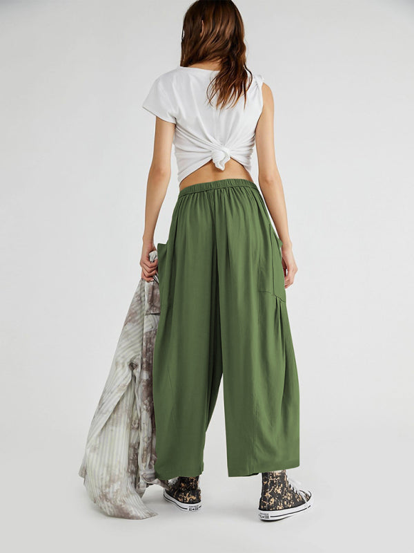 Wide Leg Ankle Cargo Pants