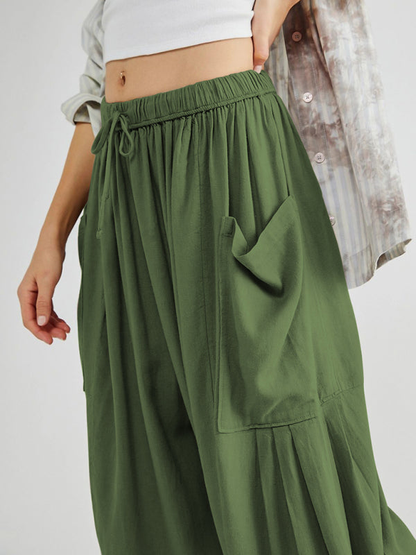 Wide Leg Ankle Cargo Pants